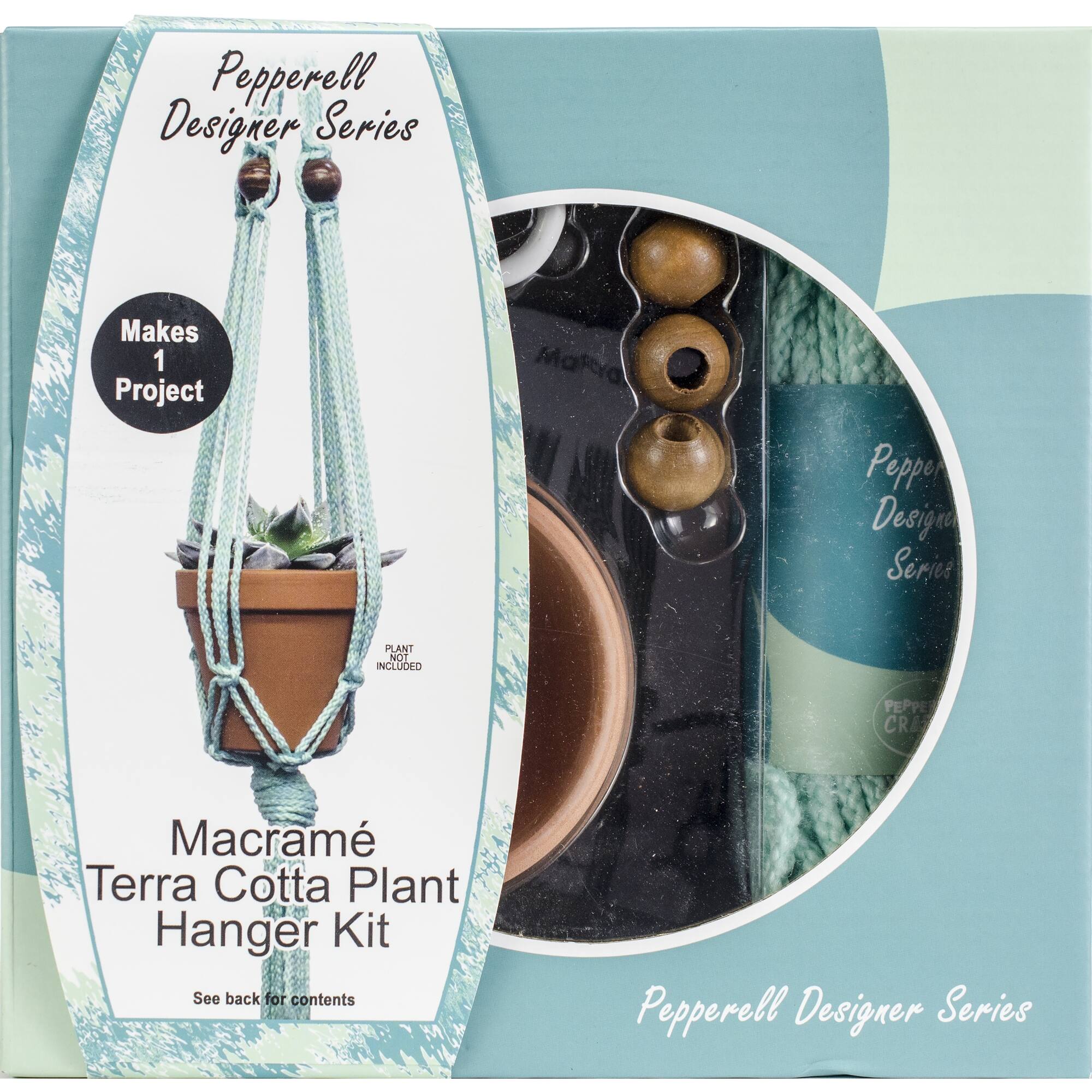 Pepperell Designer Mint Macramé Plant Hanger Kit